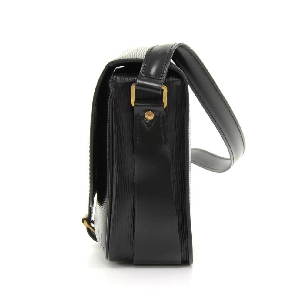 Women's Vintage Louis Vuitton Cartouchiere MM Black Epi Leather Shoulder Bag