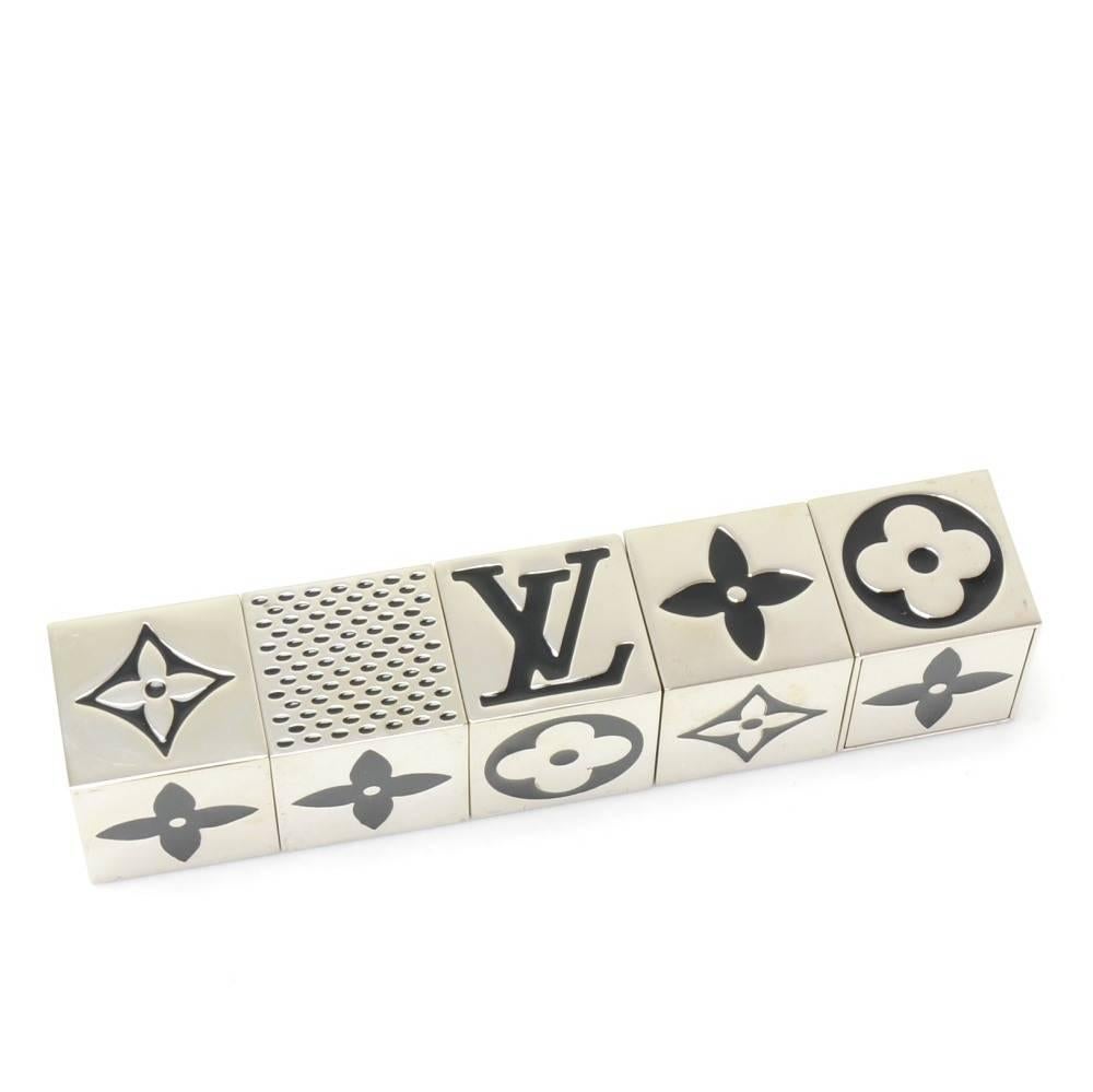 Louis Vuitton Black x Silver Tone Cube Dice Game Set - 2011 Limited In Excellent Condition In Fukuoka, Kyushu