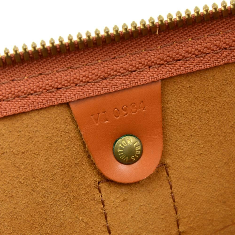 Vintage Louis Vuitton Keepall 50 Brown Cipango Gold Epi Leather Travel Bag 1
