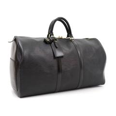 Louis Vuitton Keepall 50 Black Epi Leather Travel Bag