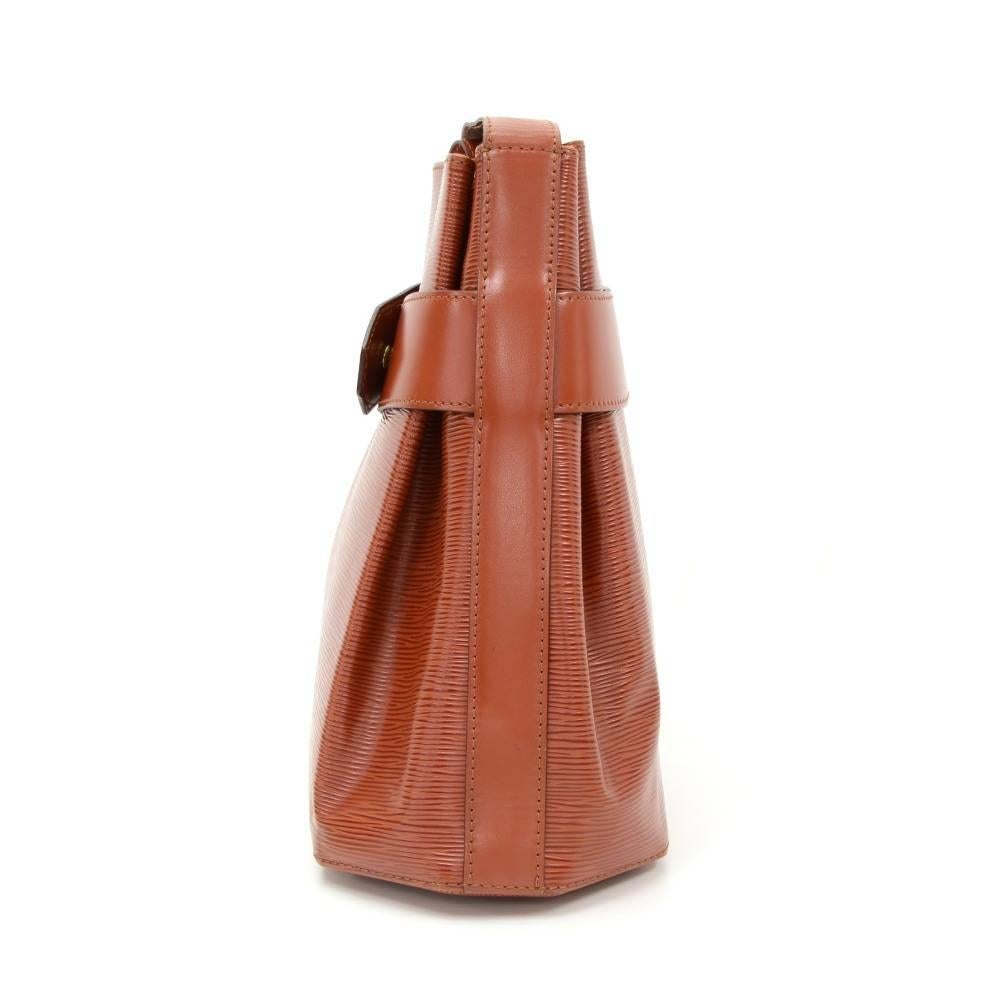 Women's Vintage Louis Vuitton Sac Depaule PM Brown Kenyan Fawn Epi Leather Shoulder Bag
