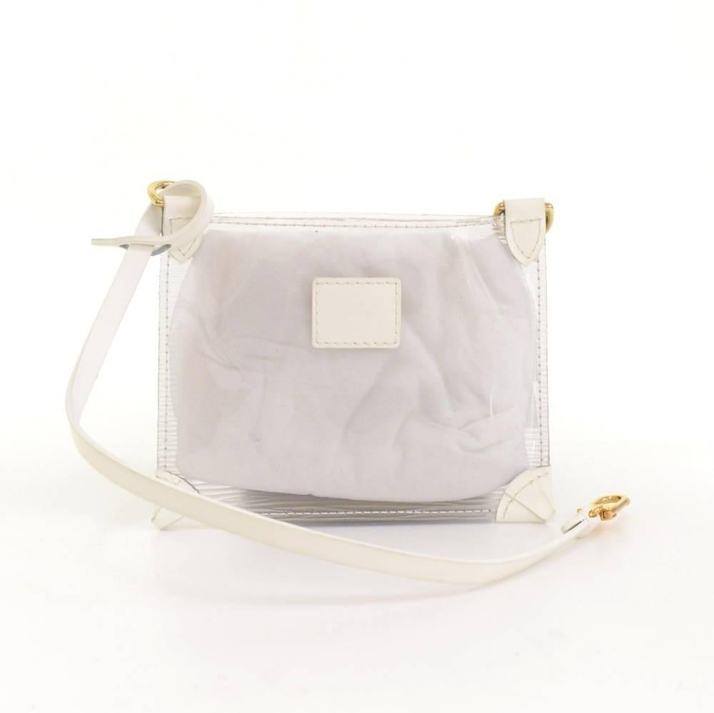 Louis Vuitton Plage Lagoon White Vinyl Epi Mini Beach Tote Handbag + Pouch 5