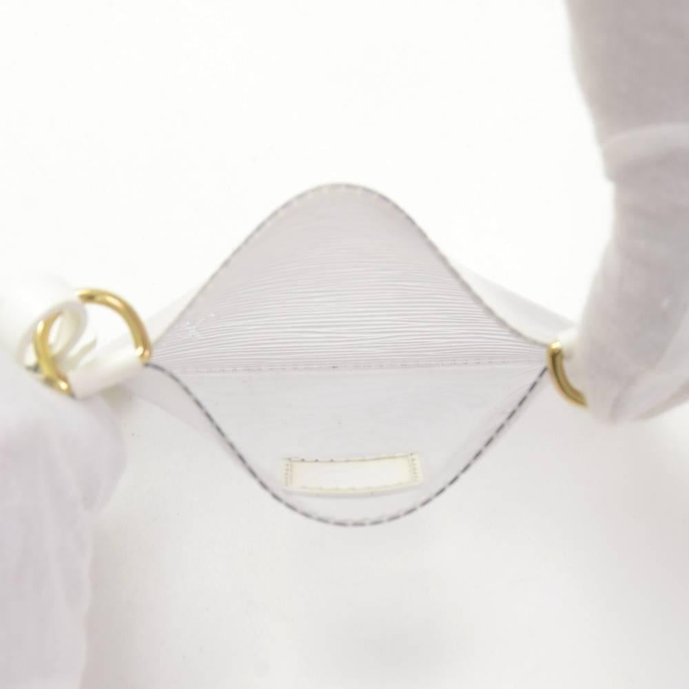 Louis Vuitton Plage Lagoon White Vinyl Epi Mini Beach Tote Handbag + Pouch 6