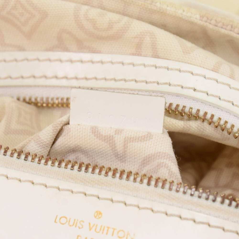 Louis Vuitton Tahitienne Cabas White Leather x Baby Beige Canvas Tote Handbag For Sale 5