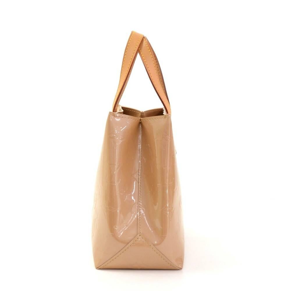 Women's Louis Vuitton Reade PM Beige Noisette Vernis Leather Hand Bag