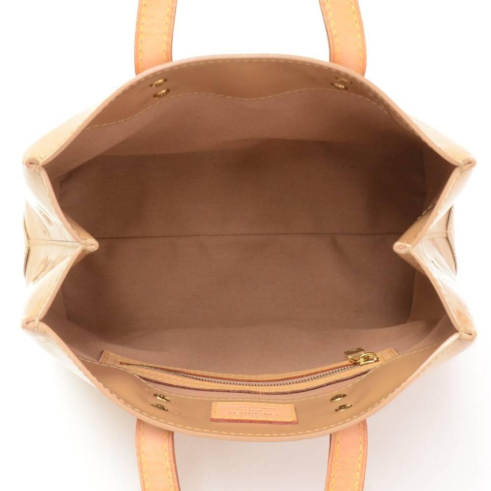 Louis Vuitton Reade PM Beige Noisette Vernis Leather Hand Bag 6