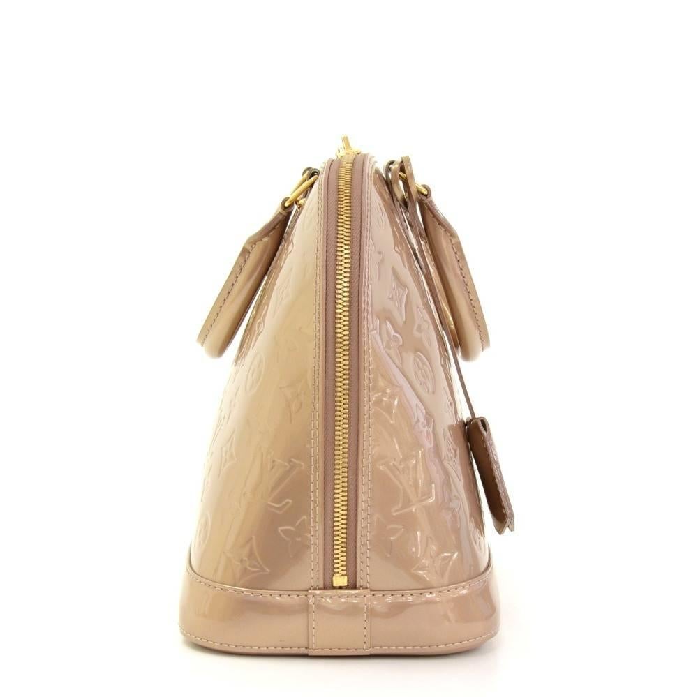 Louis Vuitton Alma Beige Noisette Vernis Leather Hand Bag 1
