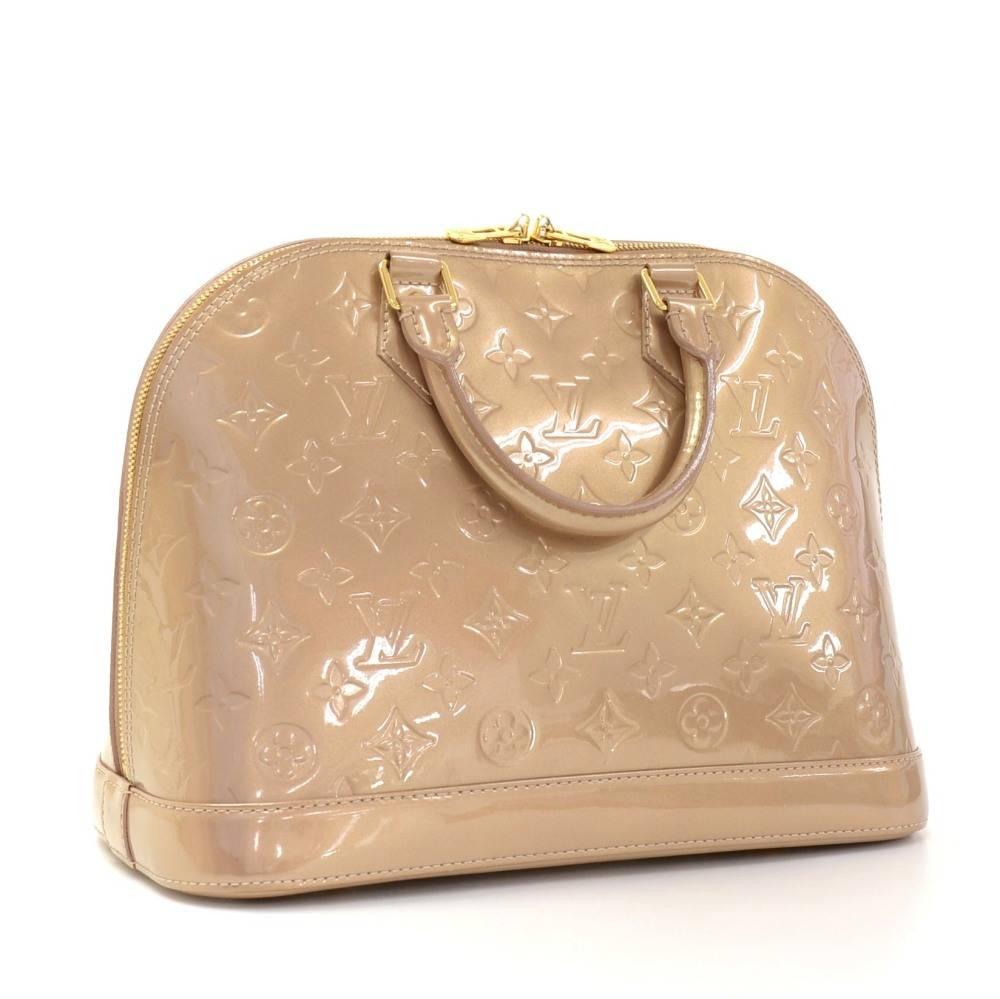 Louis Vuitton Alma Beige Noisette Vernis Leather Hand Bag In Excellent Condition In Fukuoka, Kyushu
