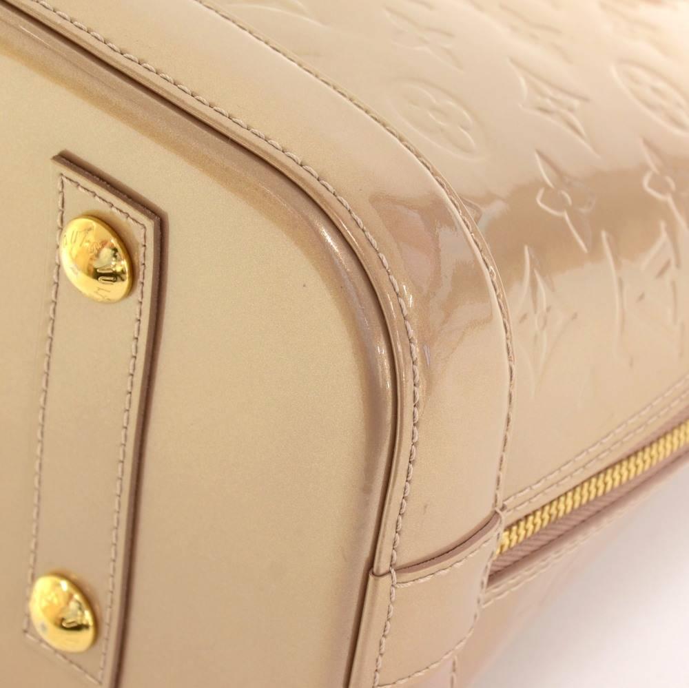 Louis Vuitton Alma Beige Noisette Vernis Leather Hand Bag 3