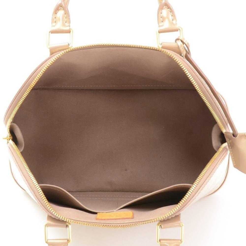 Louis Vuitton Alma Beige Noisette Vernis Leather Hand Bag 5