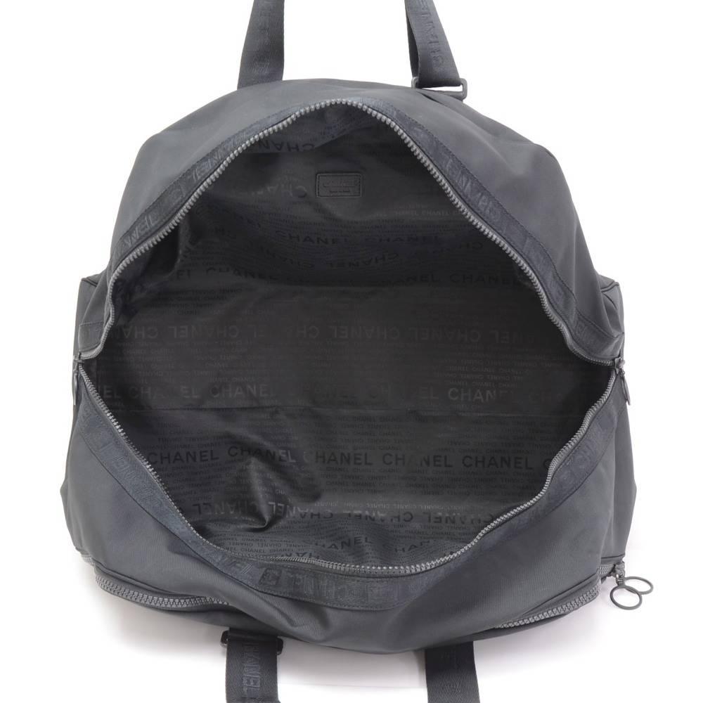 Chanel Sports Line Black Nylon Boston Hand Bag at 1stDibs