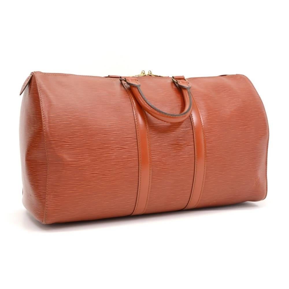 vintage louis vuitton keepall 45 brown epi leather travel bag