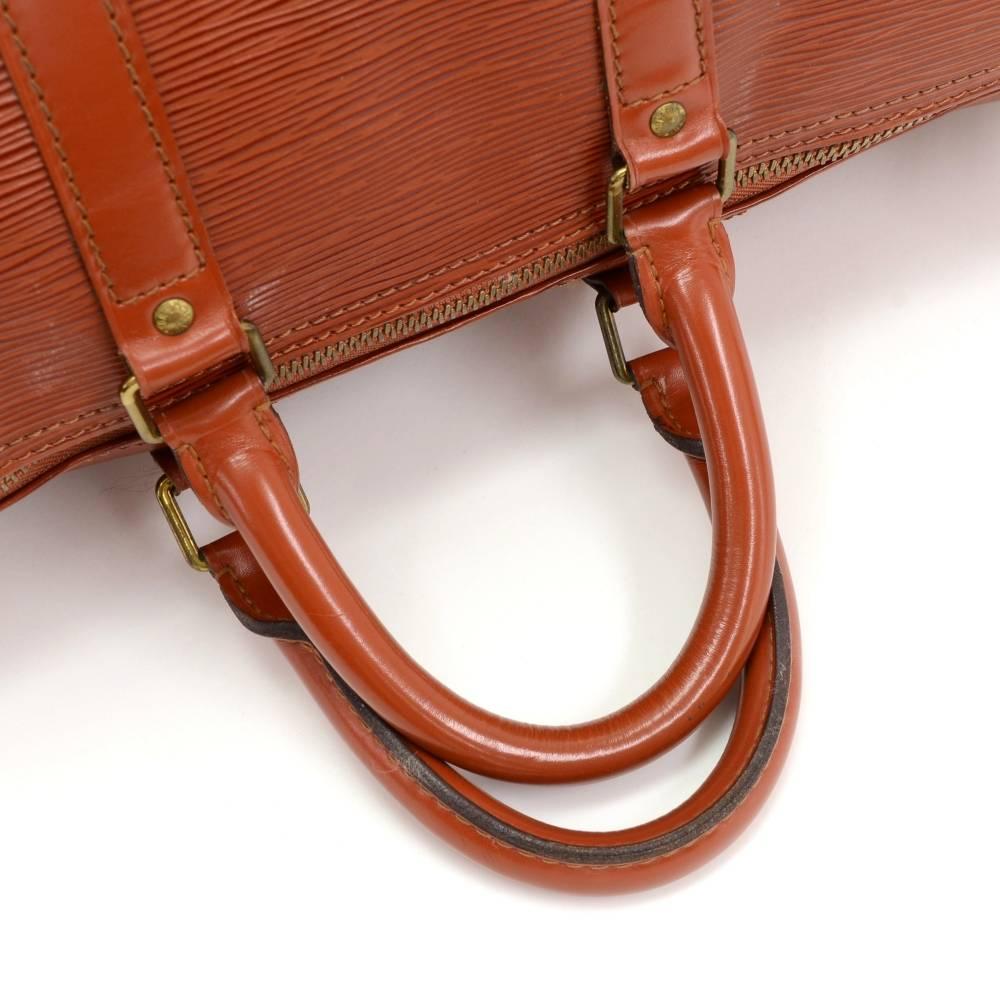 Vintage Louis Vuitton Keepall 45 Brown Kenyan Fawn Epi Leather Travel Bag 2