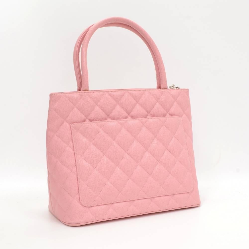 Chanel Revial Pink Quilted Caviar Leather Tote Hand Bag In Excellent Condition In Fukuoka, Kyushu