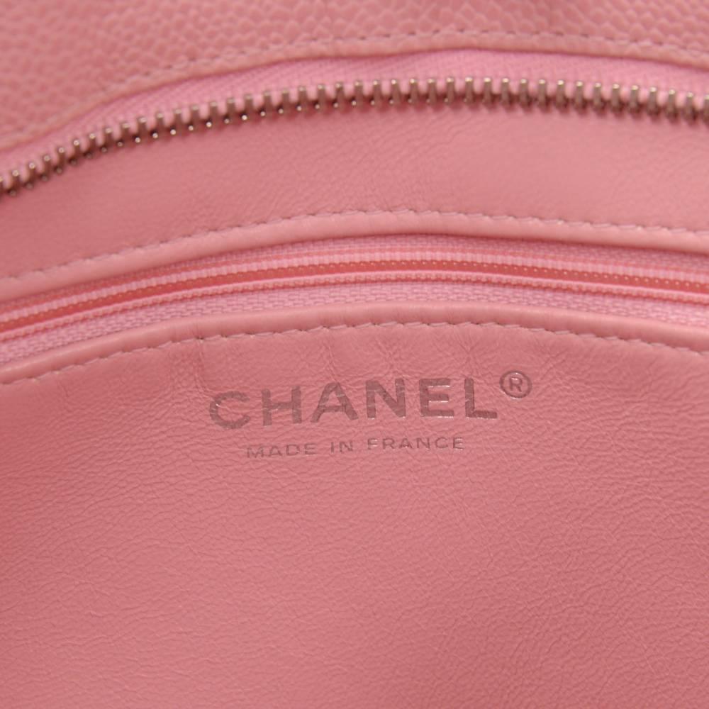 Chanel Revial Pink Quilted Caviar Leather Tote Hand Bag 4