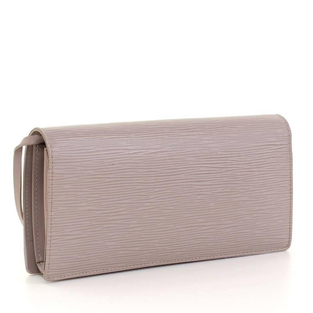 Gray Louis Vuitton Honfleur Lilac Epi Leather Shoulder Clutch Wallet