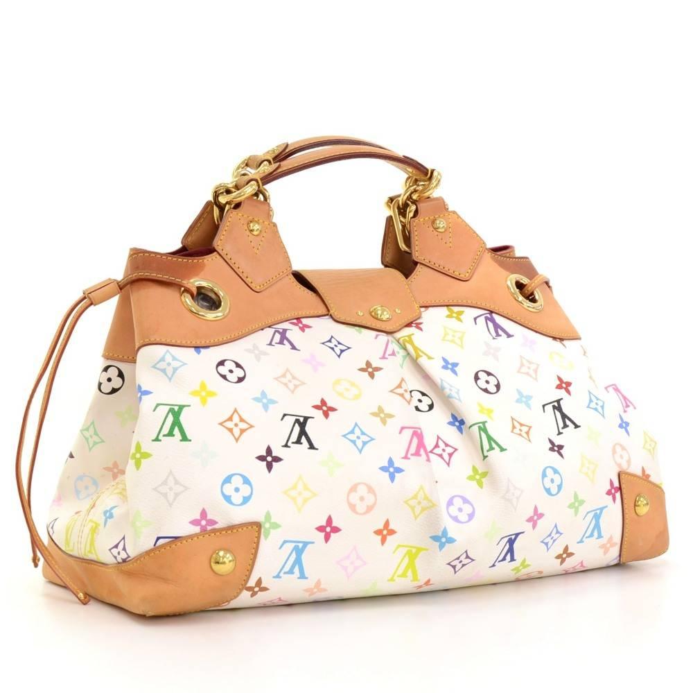 Louis Vuitton Ursula White Multicolor Monogram Canvas Hand Bag In Good Condition In Fukuoka, Kyushu