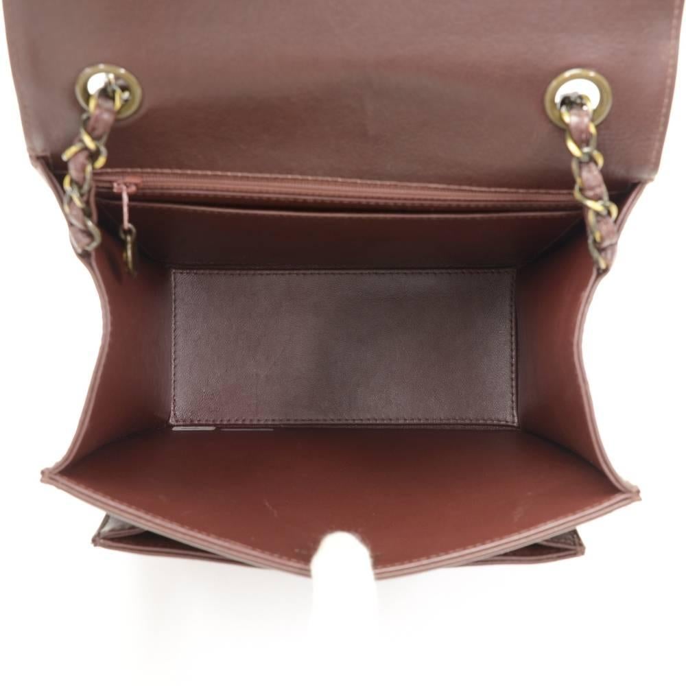 Chanel Burgundy Leather Small Shoulder Flap Bag 6