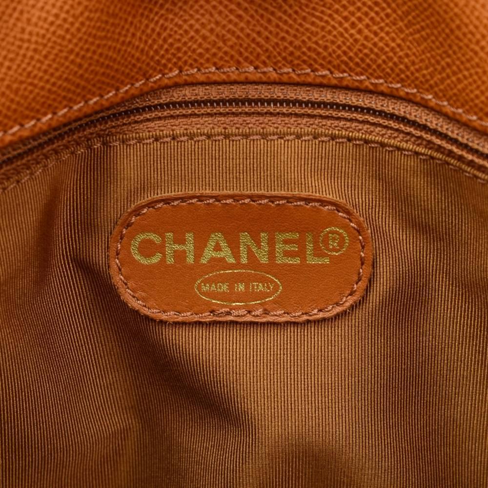 Chanel Brown Caviar Leather Large Shoulder Bag 4