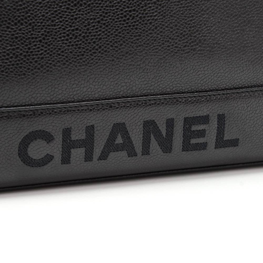 Chanel Medium Black Caviar Leather Medium Shoulder Tote Bag 3