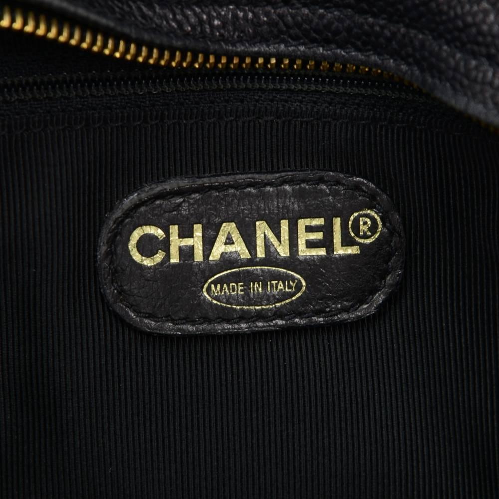 Chanel Medium Black Caviar Leather Medium Shoulder Tote Bag 4