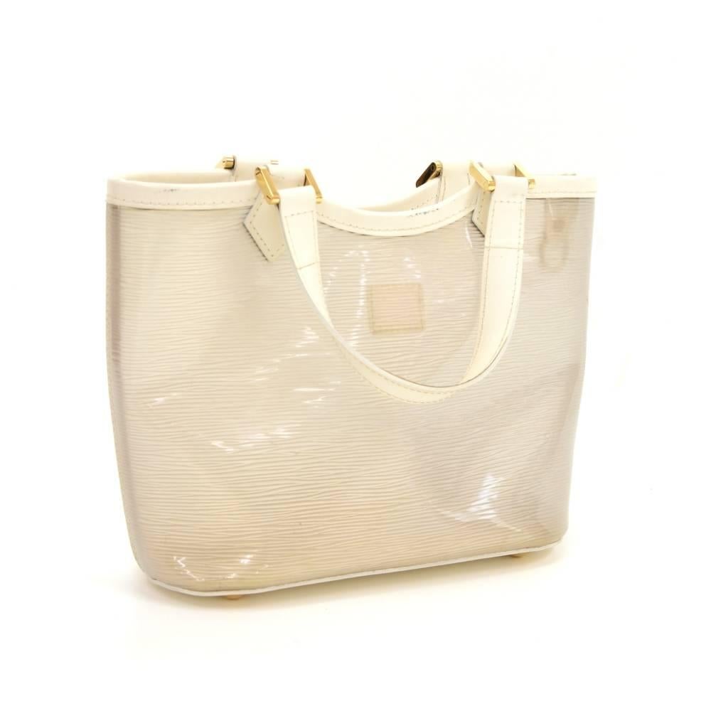 Louis Vuitton Plage Lagoon White Vinyl Mini Beach Tote Handbag In Good Condition In Fukuoka, Kyushu