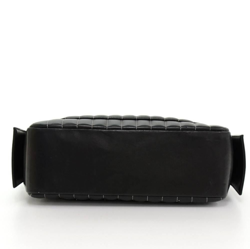 Chanel Mademoiselle Black x Gray Vertical Quilted Leather Shoulder Bag + Wallet 2