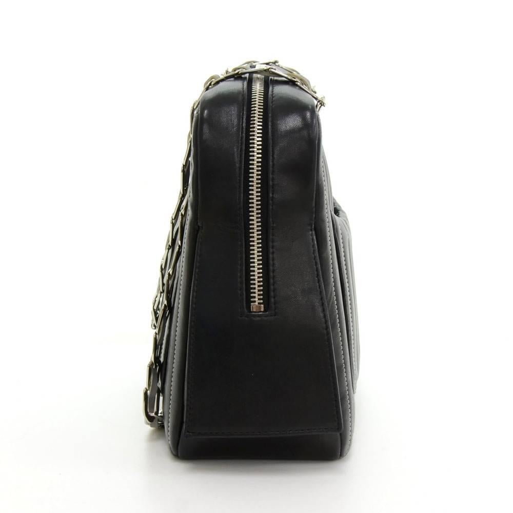 Chanel Mademoiselle Black x Gray Vertical Quilted Leather Shoulder Bag + Wallet 1