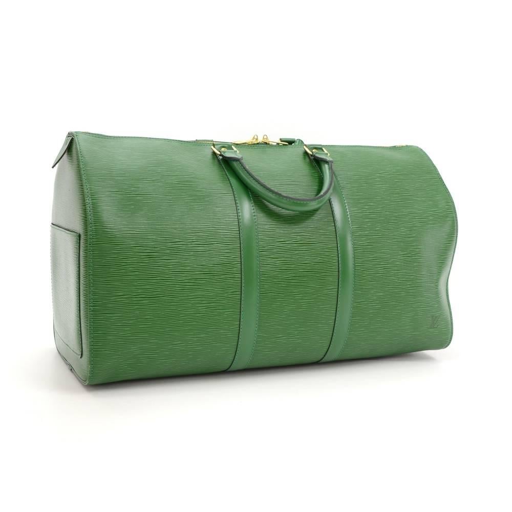 Gray Vintage Louis Vuitton Keepall 50 Green Epi Leather Travel Bag