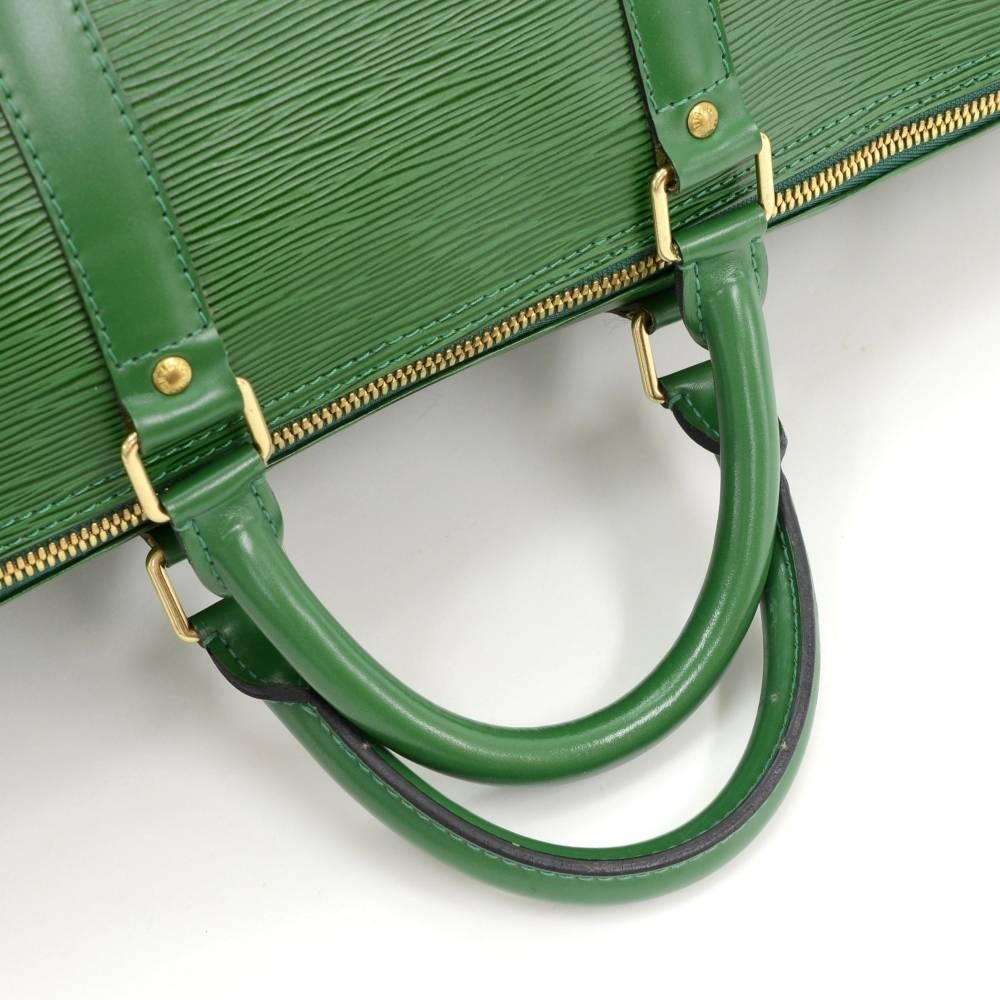 Vintage Louis Vuitton Keepall 50 Green Epi Leather Travel Bag 3
