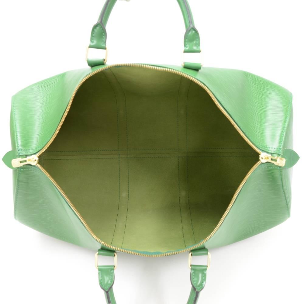 Vintage Louis Vuitton Keepall 50 Green Epi Leather Travel Bag 5