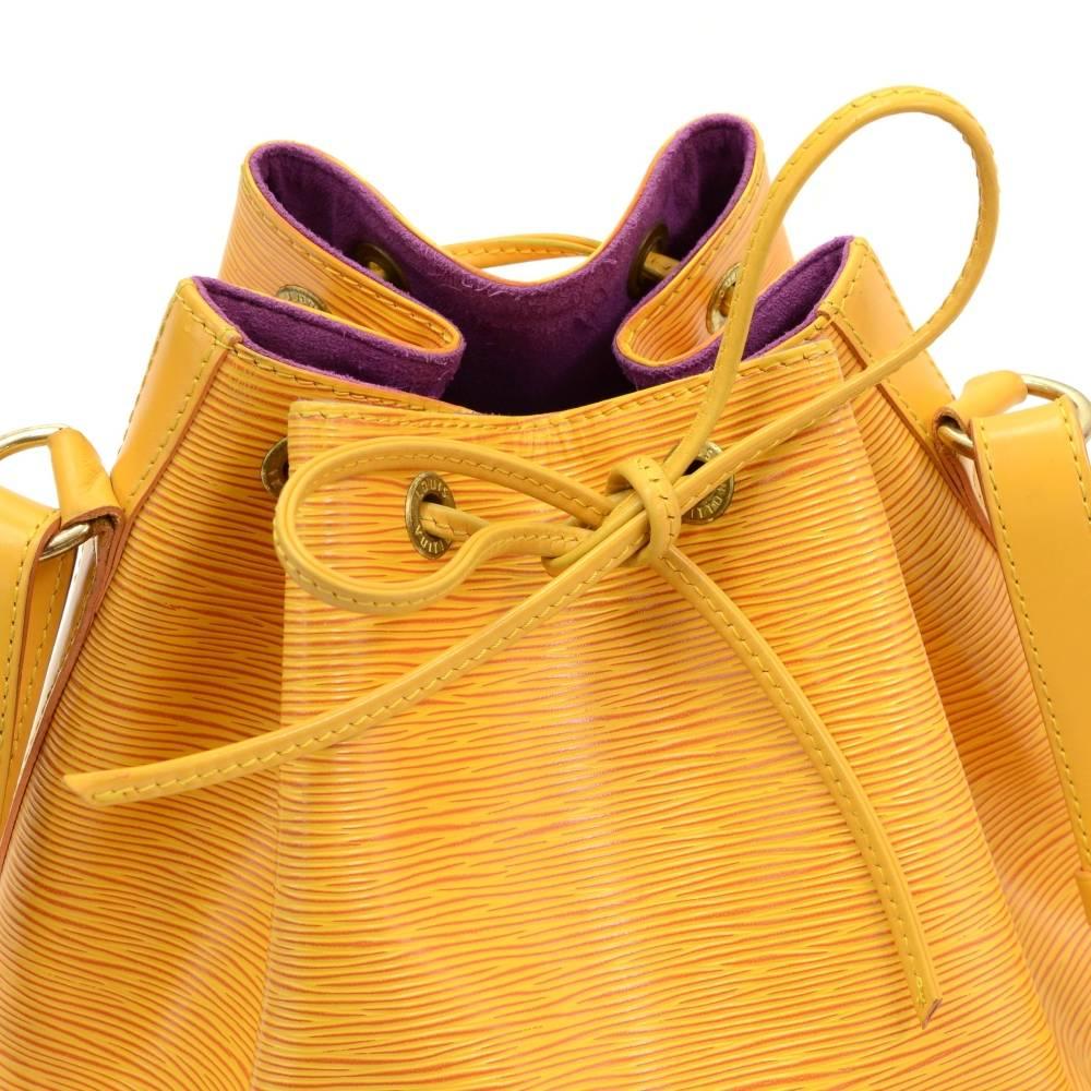 Vintage Louis Vuitton Petit Noe Yellow Epi Leather Shoulder Bag 1