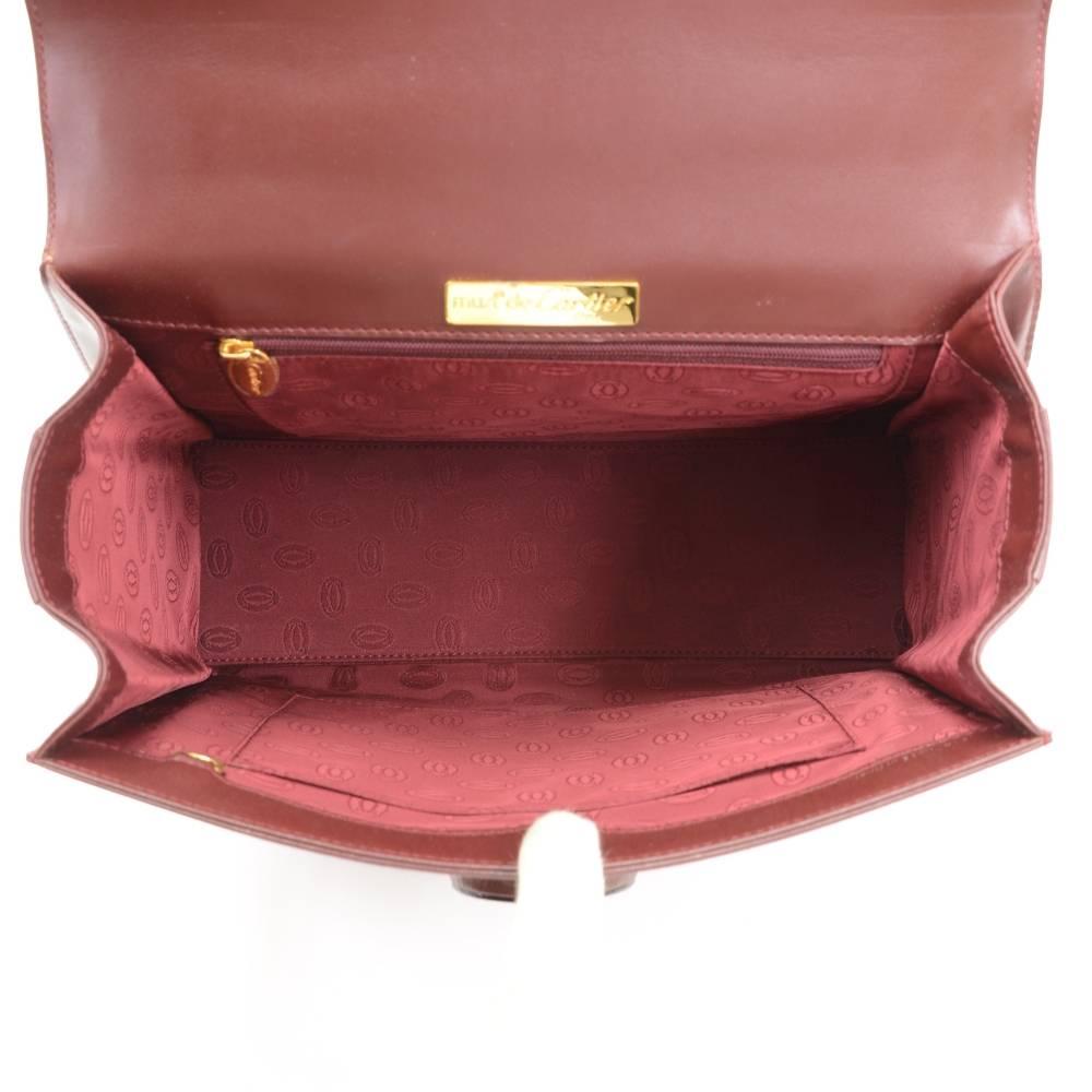 Cartier Must Line Burgundy Leather Hand Bag 5