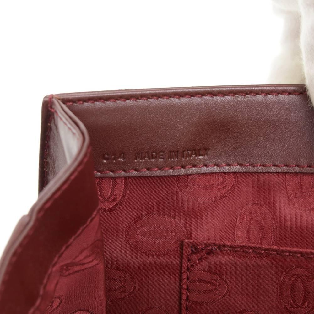 Cartier Must Line Burgundy Leather Hand Bag 4