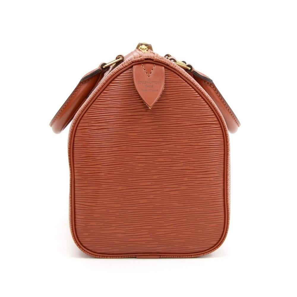Women's Vintage Louis Vuitton Speedy 25 Kenyan Fawn Brown Epi Leather City Hand Bag