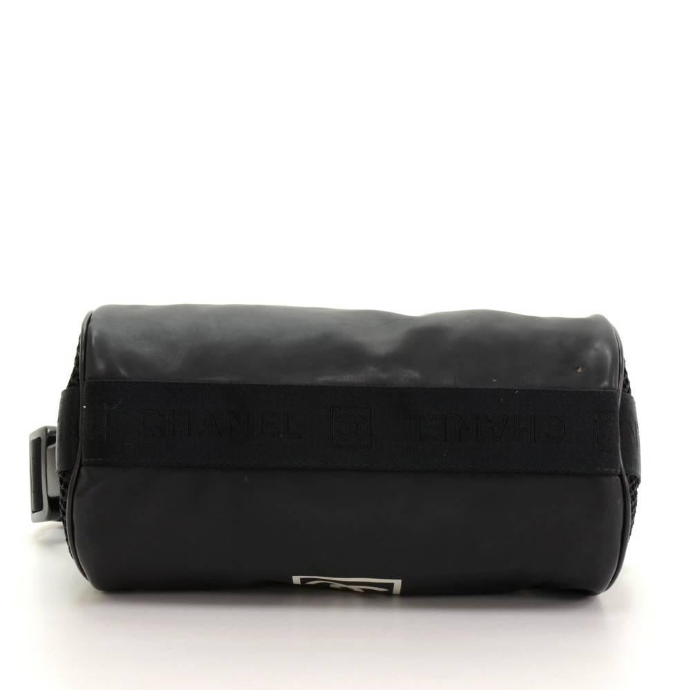 Women's Chanel Sports Line Black Rubber Shoulder Pouch Bag
