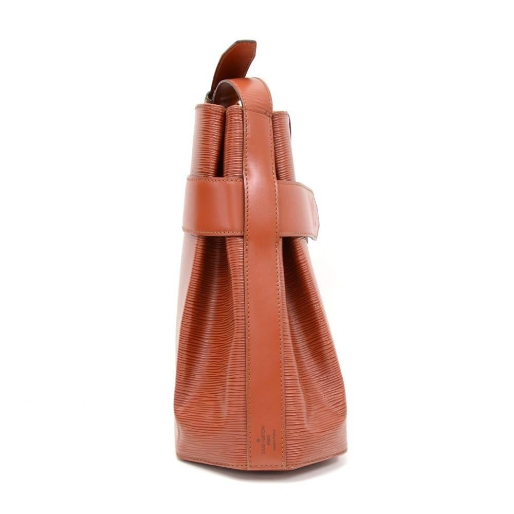 Women's Vintage Louis Vuitton Sac Depaule PM Brown Kenyan Fawn Epi Leather Shoulder Bag