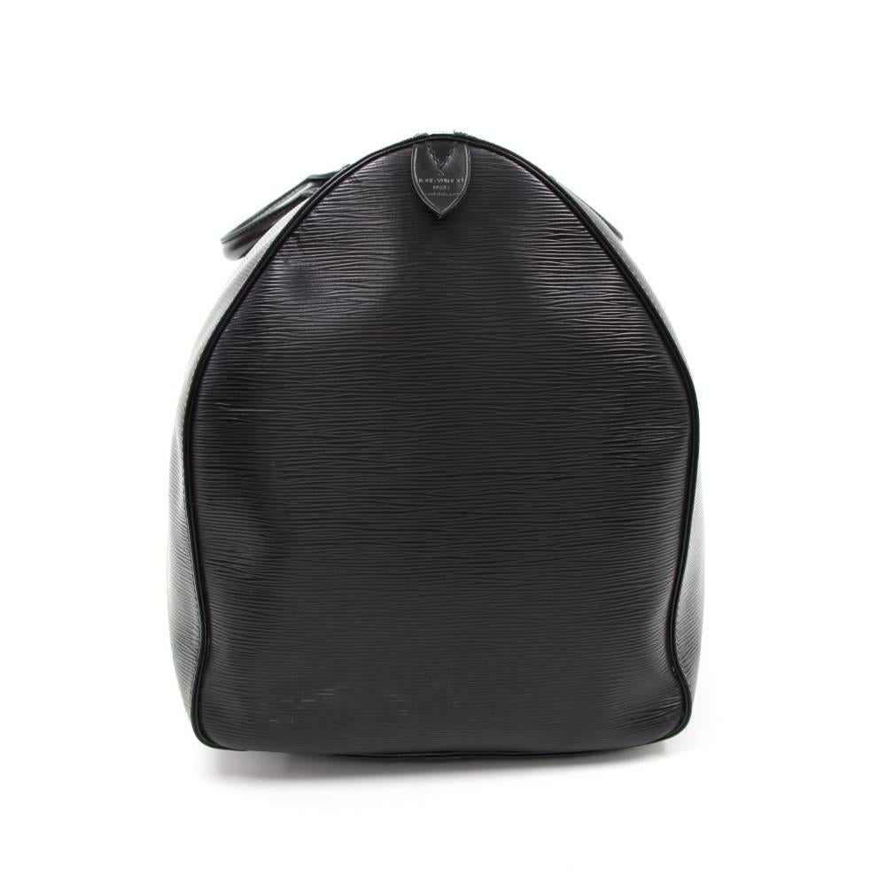 Women's or Men's Vintage Louis Vuitton Keepall 60 Black Epi Leather Duffle Travel Bag