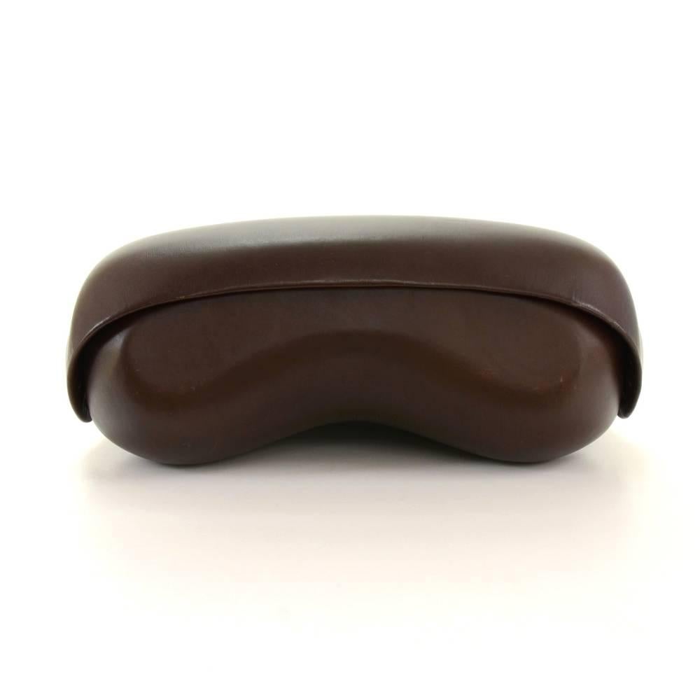 Chanel Butt Dark Brown Leather Hard Case Shoulder Hand Bag 1