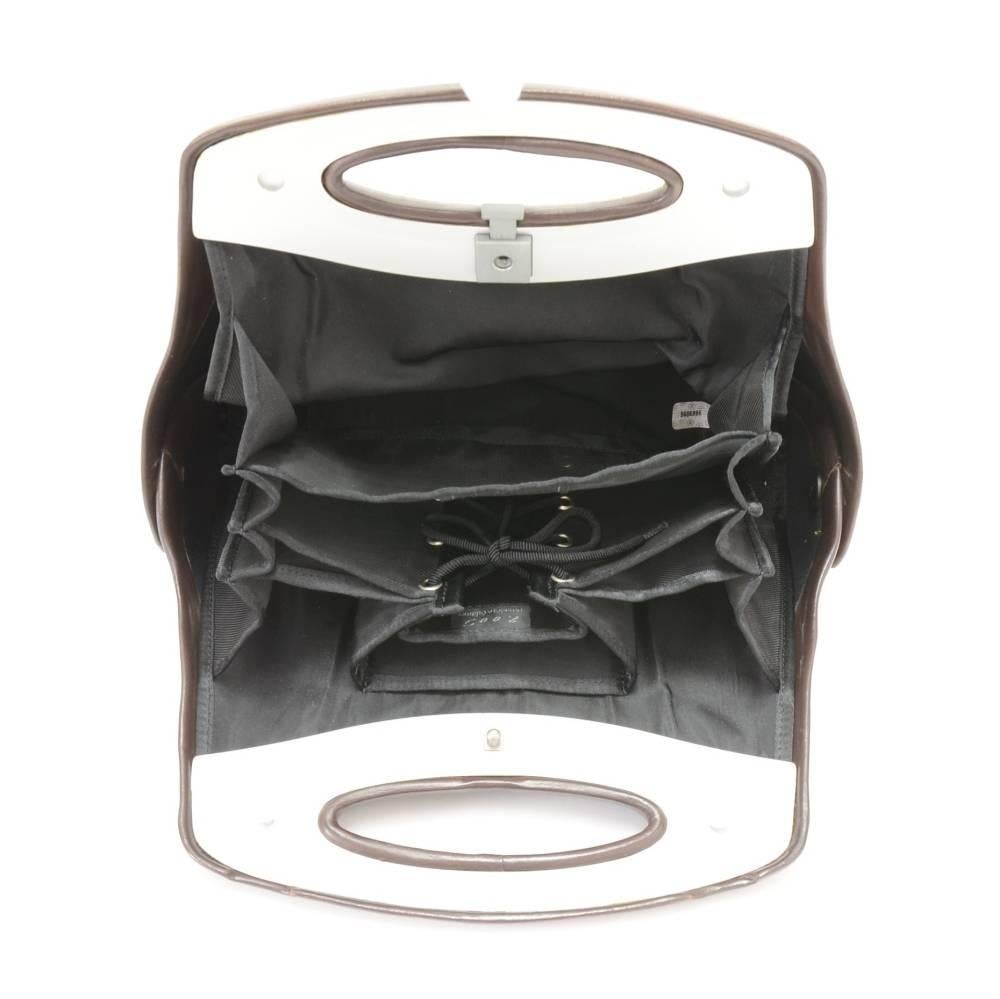 Chanel Butt Dark Brown Leather Hard Case Shoulder Hand Bag 5