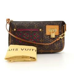 Louis Vuitton Perforated Accessories Monogram Canvas Purple Leather Handbag