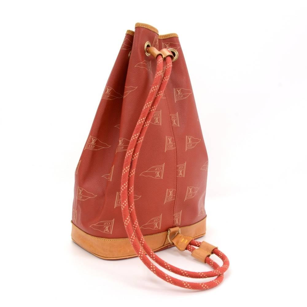 Vintage Louis Vuitton Saint Tropez LV Cup Limited Red Canvas Shoulder Bag In Good Condition In Fukuoka, Kyushu