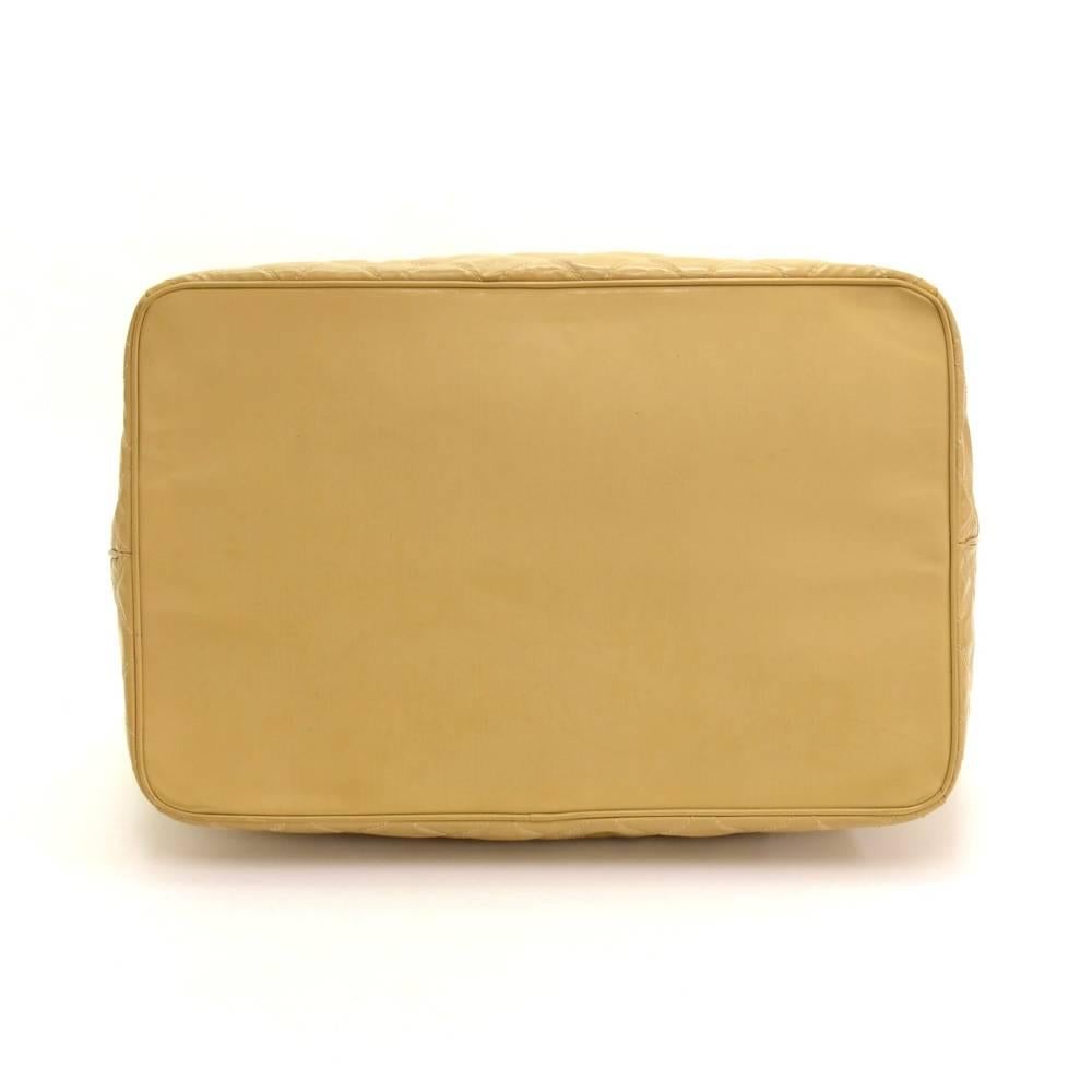 Chanel Bucket Beige Quilted Nylon XLarge Shoulder Bag 2