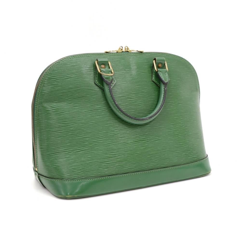 Gray Louis Vuitton Alma Green Epi Leather Hand Bag