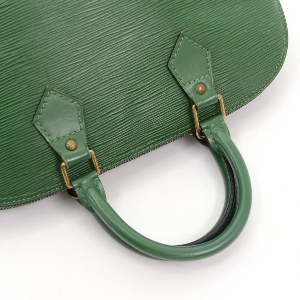 Louis Vuitton Alma Green Epi Leather Hand Bag 2