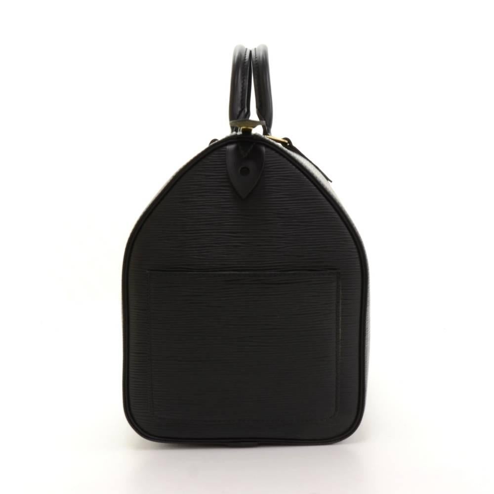 Women's Louis Vuitton Speedy 35 Black Epi Leather City Hand Bag