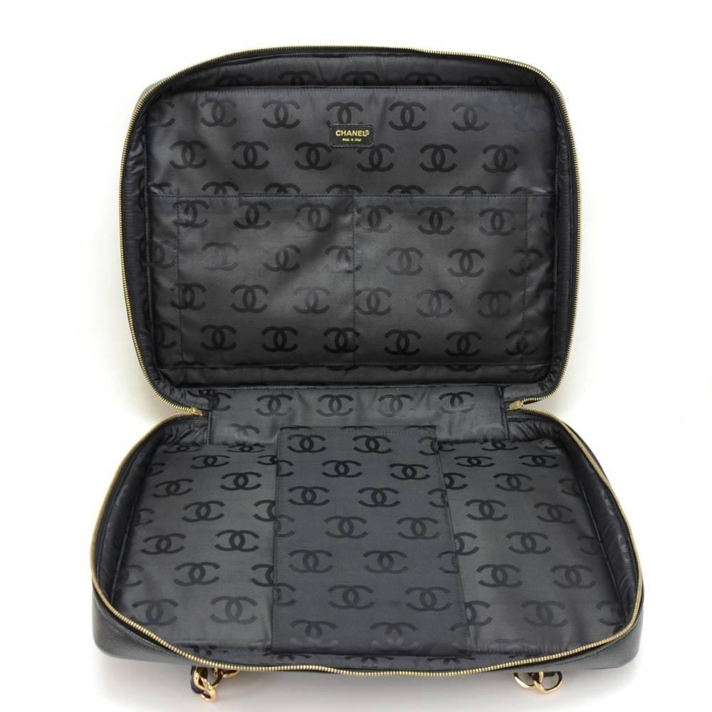 Chanel Black Quilted Caviar Leather Large Laptop Bag 5