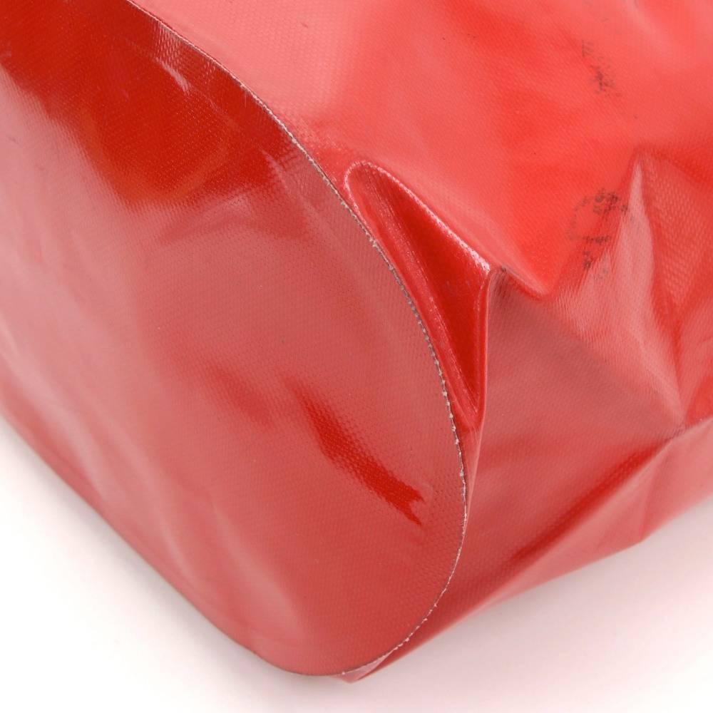 Chanel Red Vinyl Waterproof Large Limited Tote Bag 4