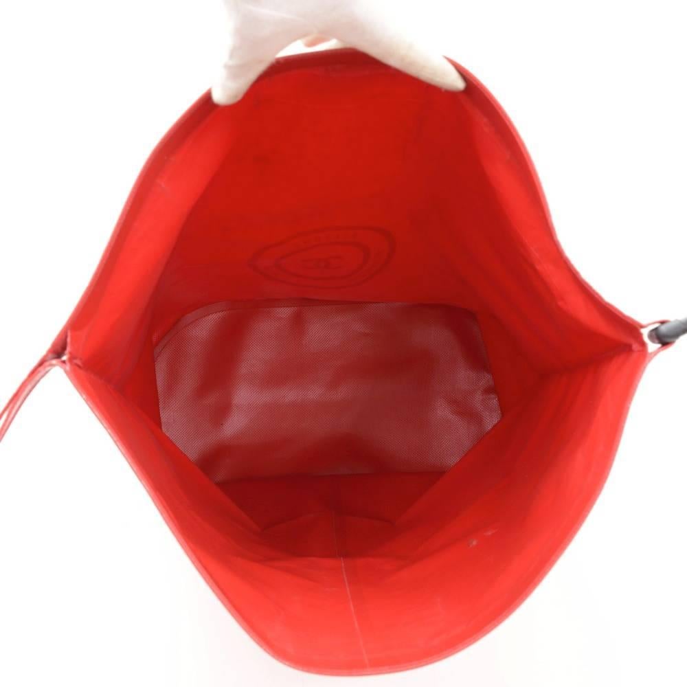 Chanel Red Vinyl Waterproof Large Limited Tote Bag 5