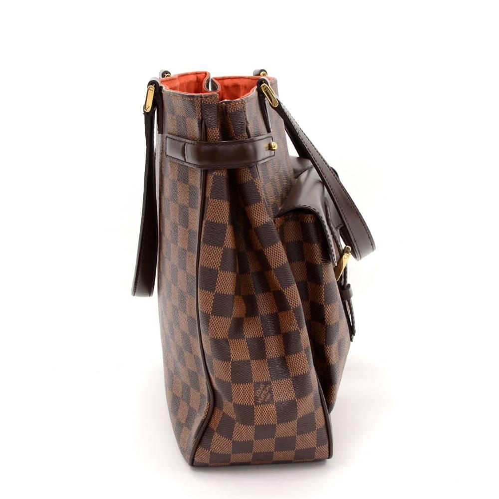 Louis Vuitton Uzes Ebene Damier Canvas Tote Hand Bag In Good Condition In Fukuoka, Kyushu